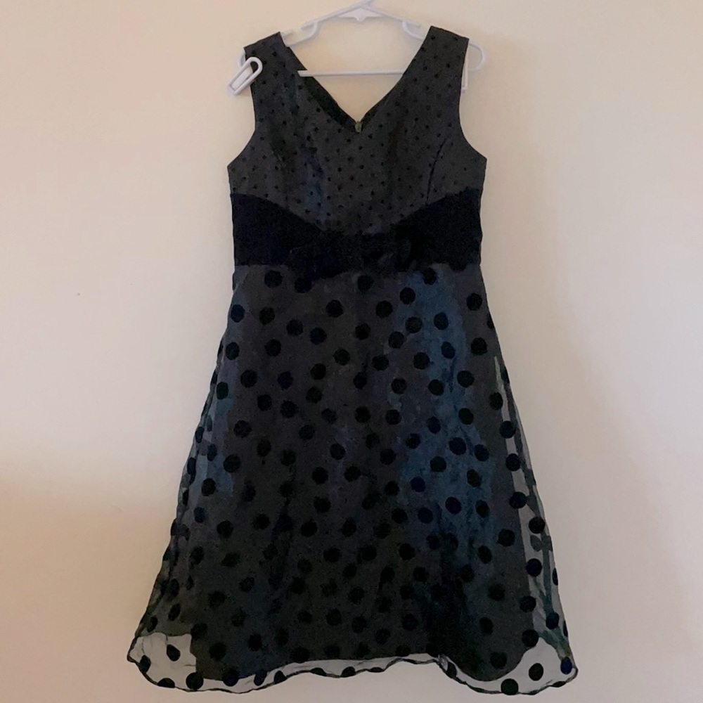 Girls’ Black Polka Dot Formal Dress